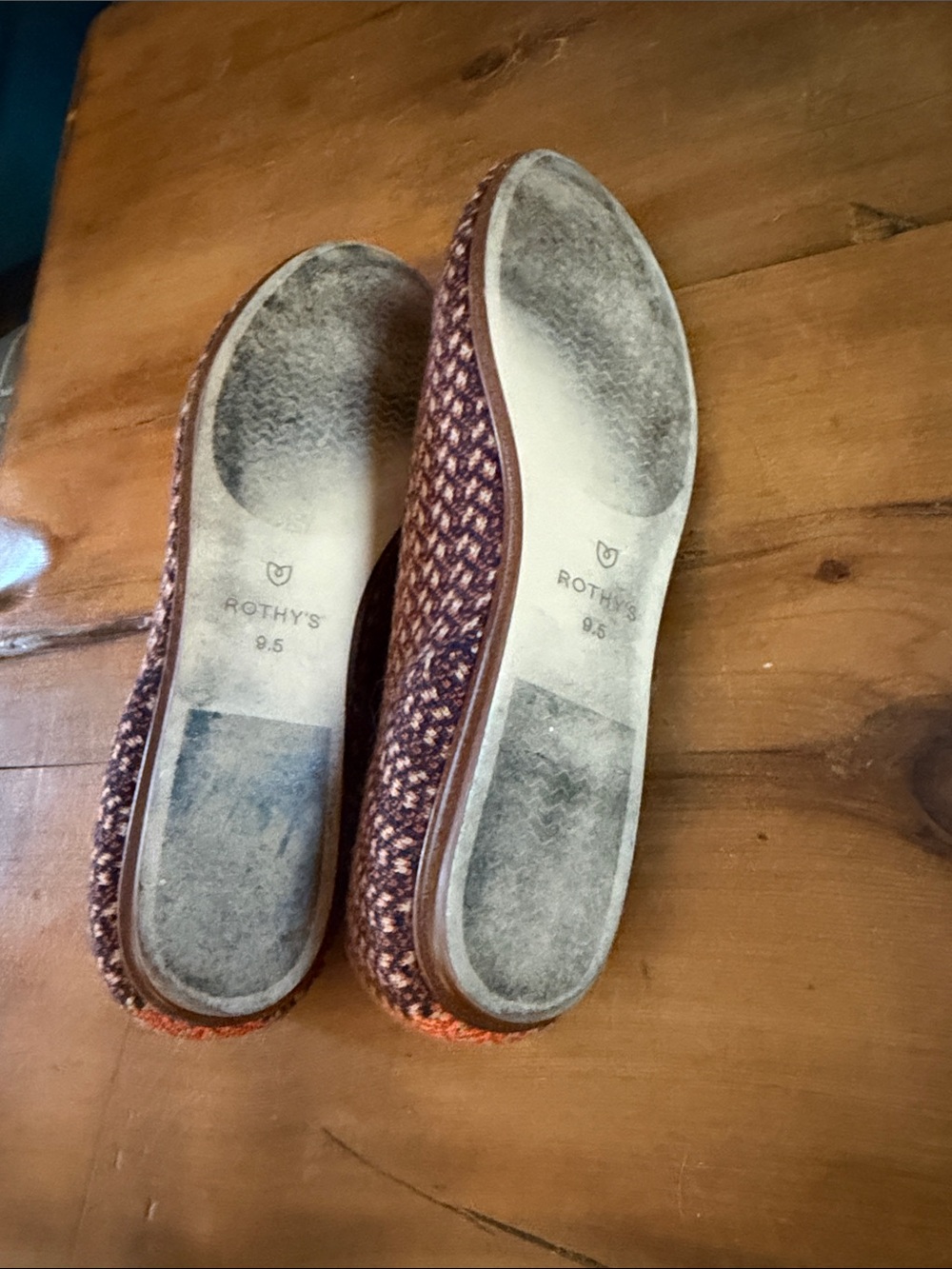 Rothy's Navy and Orange Knit Slip-On Flats - Picture 8 of 9